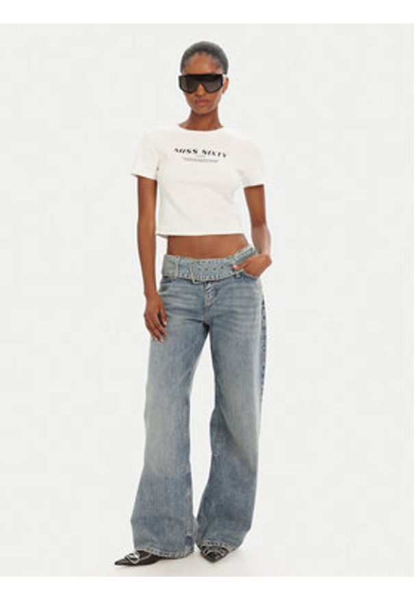 Miss Sixty T-Shirt 6L1SJ4300000 Biały Slim Fit. Kolor: biały. Materiał: bawełna