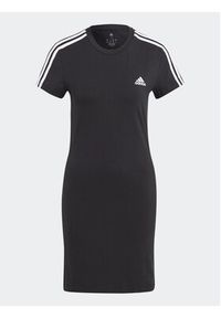 Adidas - adidas Sukienka codzienna Essentials 3-Stripes Tee Dress IC8785 Czarny Fitted Fit. Okazja: na co dzień. Kolor: czarny. Materiał: bawełna. Typ sukienki: proste. Styl: casual #6