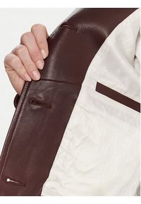 TOMMY HILFIGER - Tommy Hilfiger Kurtka skórzana WW0WW46861 Bordowy Regular Fit. Kolor: czerwony. Materiał: skóra #6