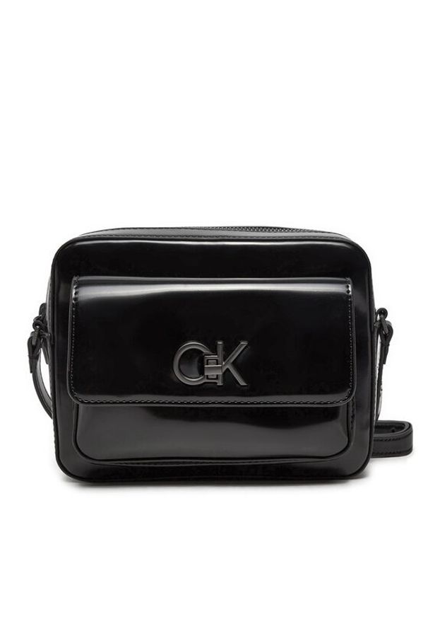 Calvin Klein Torebka Re-Lock Camera K60K612544 Czarny. Kolor: czarny. Materiał: skórzane