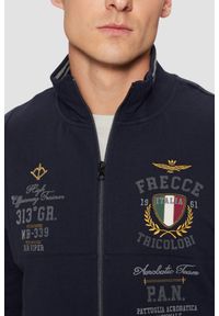 Aeronautica Militare - AERONAUTICA MILITARE Granatowa bluza męska Color-block, Rozmiar XL. Kolor: niebieski. Wzór: nadruk #3
