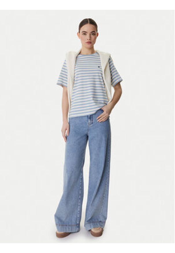 Weekend Max Mara T-Shirt Venaco 2615971031 Błękitny Relaxed Fit. Kolor: niebieski. Materiał: bawełna