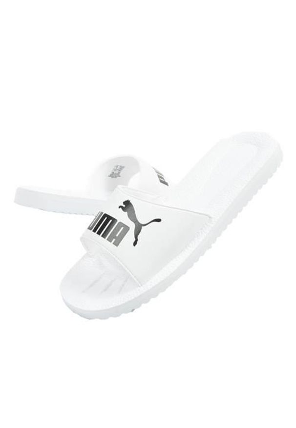 Kapcie Puma Purecat Białe/Czarne 46 - Komfort i Styl. Zapięcie: bez zapięcia. Kolor: czarny, wielokolorowy, biały. Materiał: syntetyk, materiał. Szerokość cholewki: normalna. Sport: turystyka piesza