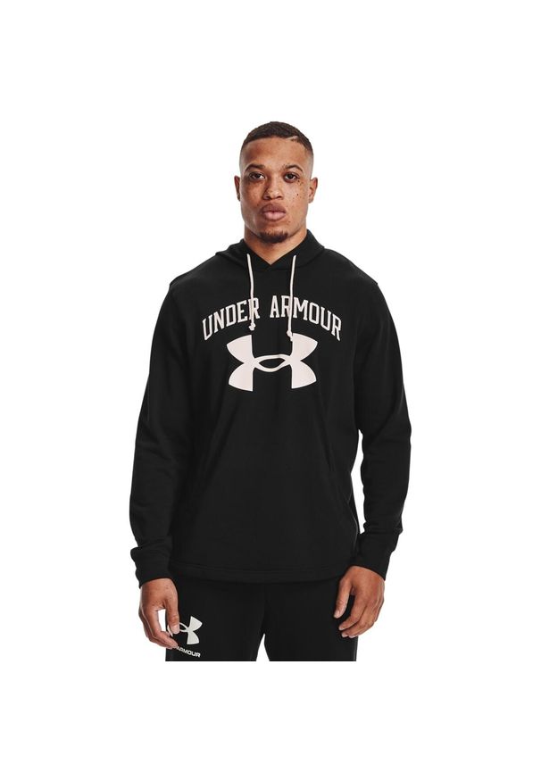 Bluza z kapturem Under Armour Ua Rival Terry Big Logo, Mężczyźni. Typ kołnierza: kaptur. Kolor: wielokolorowy, czarny, biały. Materiał: materiał, bawełna