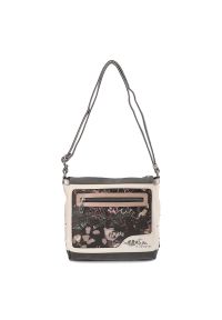 Beżowa Torebka Anekke Elegancka Listonoszka Damska. Kolor: beżowy. Wzór: aplikacja. Dodatki: z aplikacjami. Materiał: skórzane. Styl: elegancki. Rodzaj torebki: na ramię #9