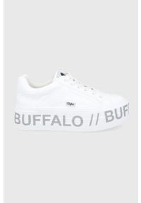 Buffalo Buty kolor biały na platformie. Nosek buta: okrągły. Zapięcie: sznurówki. Kolor: biały. Materiał: guma. Obcas: na platformie #1