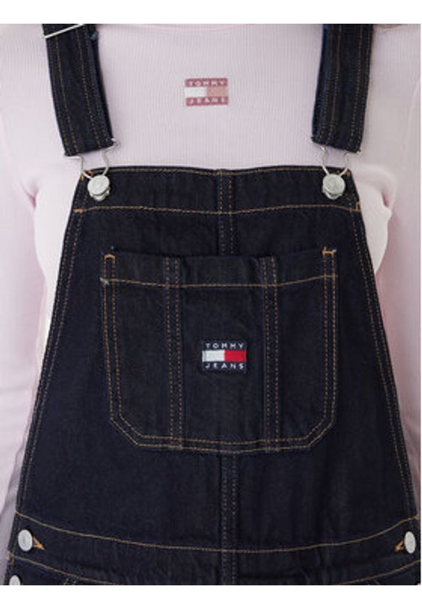 Tommy Jeans Sukienka jeansowa DW0DW22555 Granatowy Regular Fit. Kolor: niebieski. Materiał: bawełna