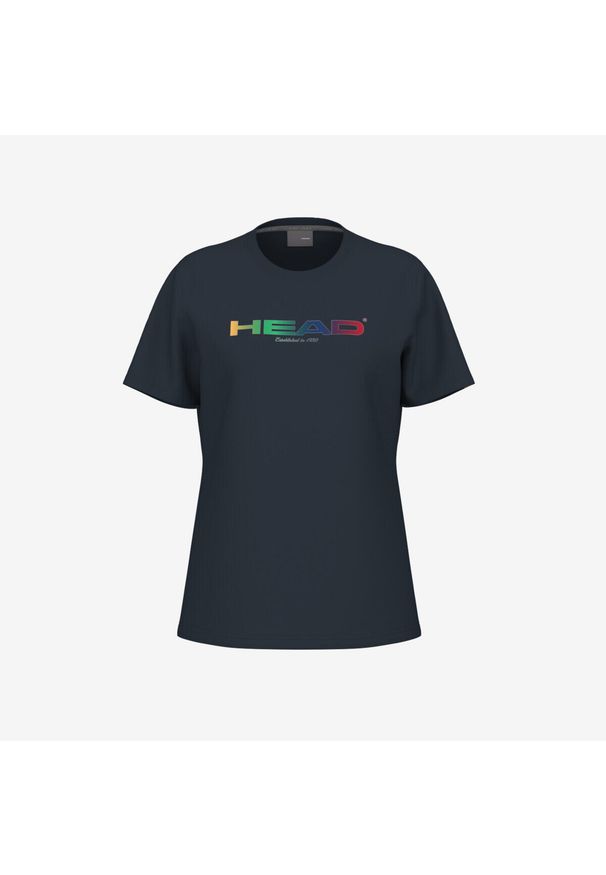 Head - Koszulka z krótkim rękawem damska RAINBOW. Kolor: niebieski. Długość rękawa: krótki rękaw. Długość: krótkie. Wzór: nadruk. Sport: tenis
