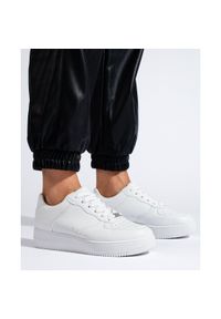 W.Potocki - W. Potocki Biała sneakersy na platformie Shelovet białe. Kolor: biały. Obcas: na platformie #2