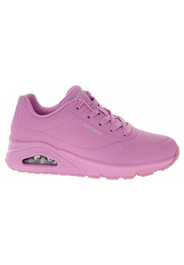 skechers - Buty do chodzenia damskie Skechers Uno Stand ON Air Pink. Zapięcie: sznurówki. Kolor: różowy. Materiał: syntetyk, tkanina, materiał. Szerokość cholewki: normalna. Sport: turystyka piesza