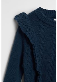 Mango Kids - Sweter dziecięcy Kareny 80-104 cm. Okazja: na co dzień. Kolor: niebieski. Materiał: bawełna, dzianina. Wzór: gładki. Styl: casual #4