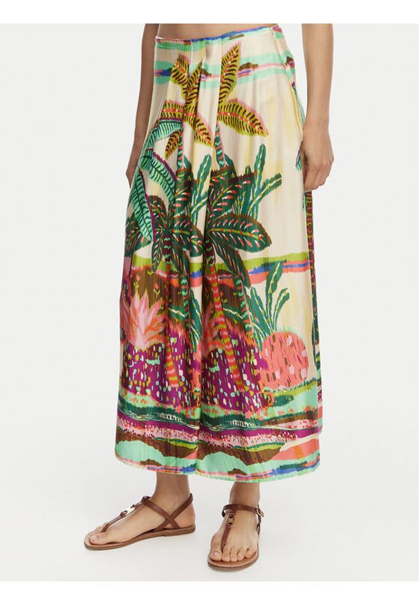 LOLA CASADEMUNT Spódnica midi LS2608001 Kremowy Regular Fit. Kolor: kremowy