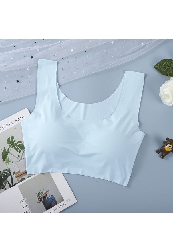 Intica - Biustonosz bezszwowy push-up z usztywnieniem Haruko. Kolor: niebieski. Materiał: materiał. Rodzaj stanika: push-up