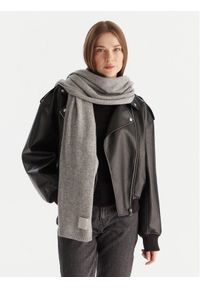 Calvin Klein Szalik Emblem LV04D8014G Szary. Kolor: szary. Materiał: kaszmir, materiał