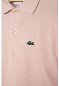 Lacoste - Polo dziecięce 104-176 cm. Okazja: na co dzień. Typ kołnierza: polo. Kolor: różowy. Materiał: bawełna, dzianina. Długość: krótkie. Wzór: gładki, ze splotem. Styl: casual #3