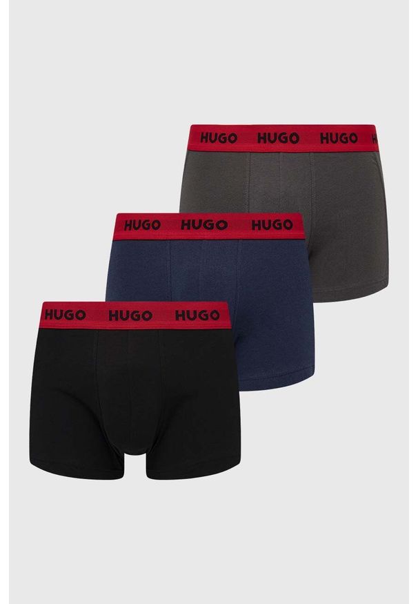 Hugo - HUGO bokserki 3-pack męskie kolor szary. Kolor: szary