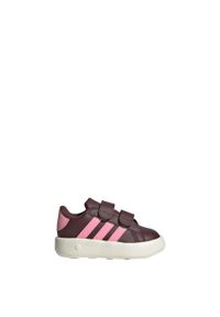 Adidas - Buty Grand Court 2.0 Kids. Kolor: różowy, biały, wielokolorowy. Materiał: materiał. Sport: turystyka piesza