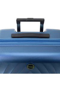 Wittchen - Duża walizka z polikarbonu w ukośny wzór. Kolor: niebieski. Materiał: guma #5