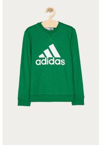 Adidas - adidas - Bluza dziecięca 104-176 cm. Okazja: na co dzień. Kolor: zielony. Materiał: bawełna, poliester, dzianina, wiskoza. Wzór: nadruk. Styl: casual #1