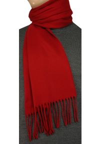 V. Fraas - Szalik Czerwony z Frędzlami, Gładki, Firmy V.Fraas -Cashmink- Jesienno-Zimowy, Jednokolorowy, Męski. Kolor: czerwony. Materiał: wełna, akryl, poliakryl, syntetyk, materiał, tkanina. Wzór: gładki. Sezon: jesień, zima