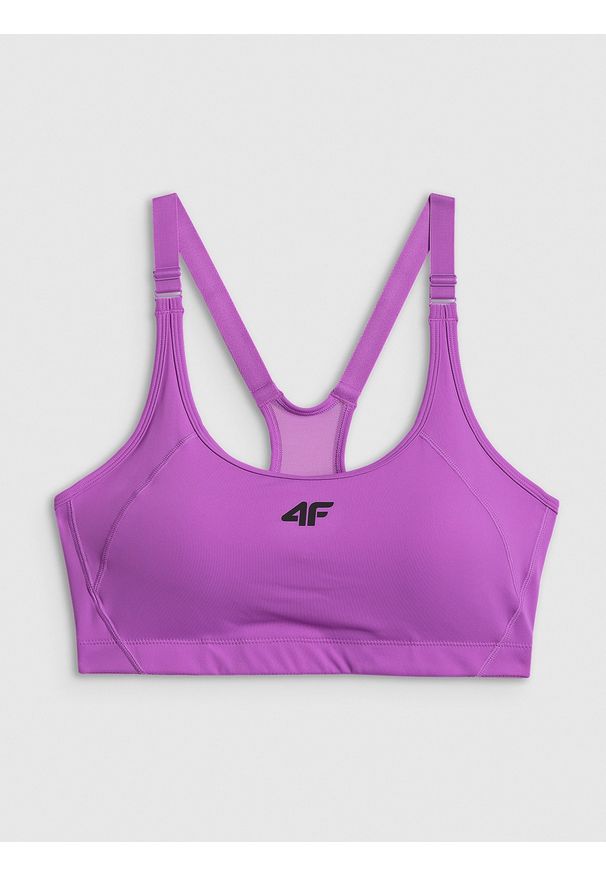 4f - 4F Biustonosz treningowy ze średnim wsparciem damski - różowy XS. Kolor: różowy. Materiał: guma. Sport: fitness, joga i pilates