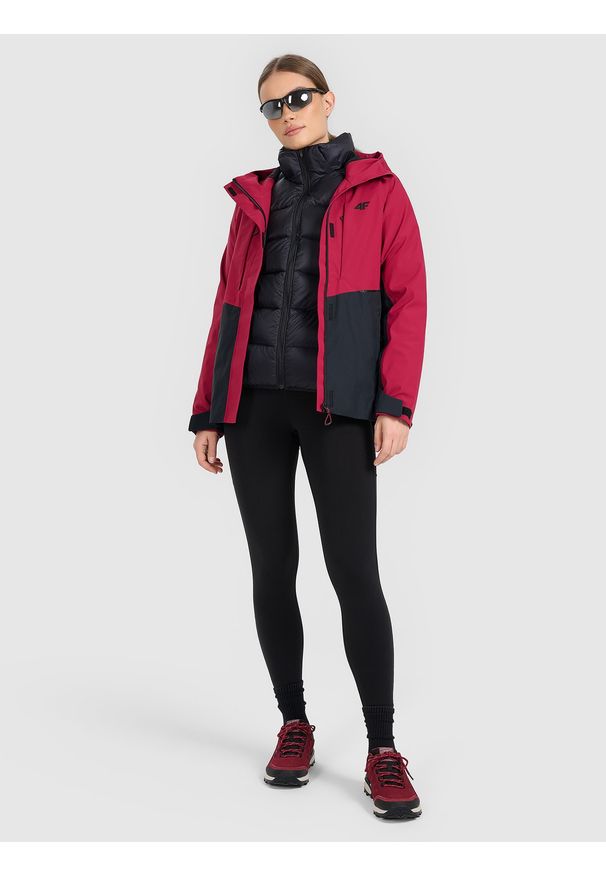 4f - 4F Kurtka puchowa trekkingowa z wypełnieniem naturalnym damska - czarna XXL. Kolor: czarny. Materiał: puch. Technologia: Primaloft. Sport: turystyka piesza, wspinaczka