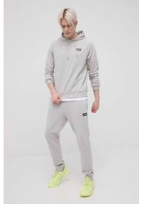 Fila spodnie męskie kolor szary z nadrukiem. Kolor: szary. Materiał: bawełna, dzianina. Wzór: nadruk #3