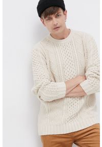 !SOLID - Solid Sweter bawełniany męski kolor kremowy. Okazja: na co dzień. Kolor: beżowy. Materiał: bawełna, dzianina. Wzór: ze splotem. Styl: casual #6