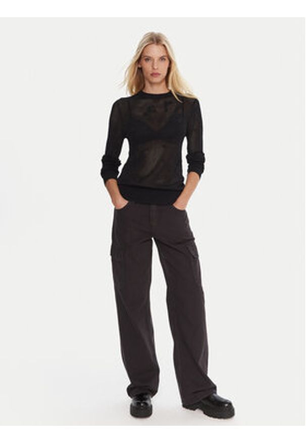 G-Star RAW - G-Star Raw Sweter Pointelle D27724-B754 Czarny Regular Fit. Kolor: czarny. Materiał: wiskoza