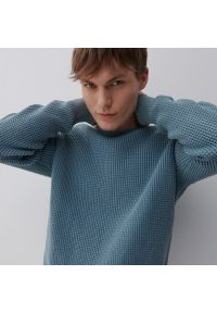 Reserved - Strukturalny sweter - Niebieski. Kolor: niebieski