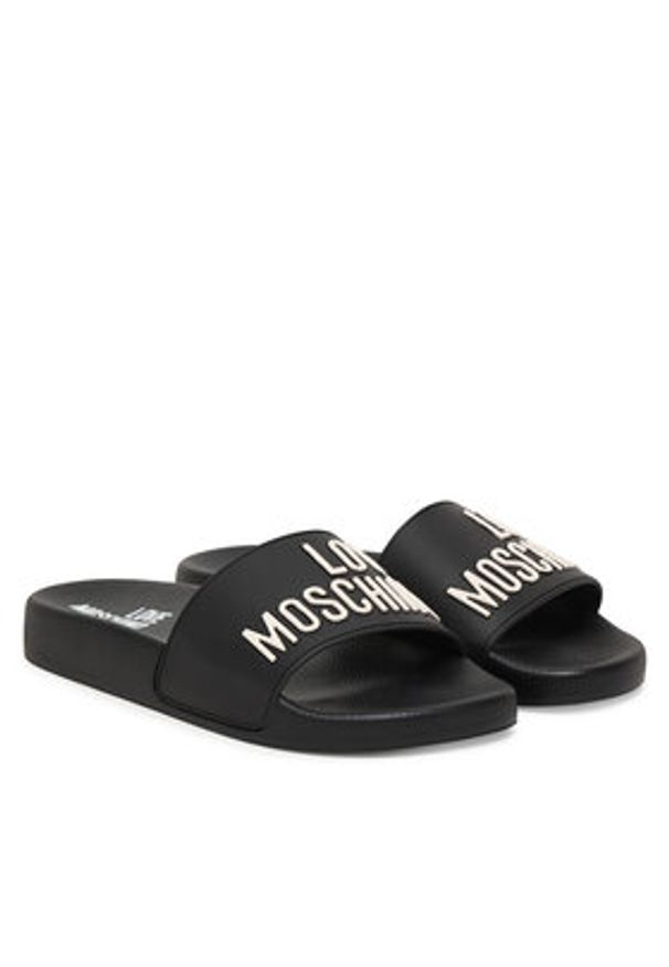 Love Moschino - LOVE MOSCHINO Klapki JA28052G0OI14000 Czarny. Kolor: czarny. Materiał: materiał