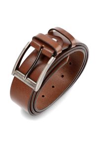 Brązowy Skórzany Pasek Męski Armodo. Kolor: brązowy. Materiał: skóra. Styl: casual #5