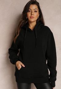 Renee - Czarna Bluza Bawełniana z Kapturem Marmi. Typ kołnierza: kaptur. Kolor: czarny. Materiał: bawełna
