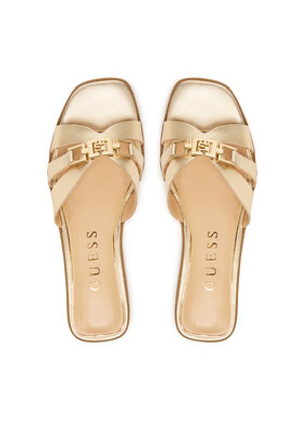 Guess Klapki FLJREA LEM19 Złoty. Kolor: złoty. Materiał: skóra