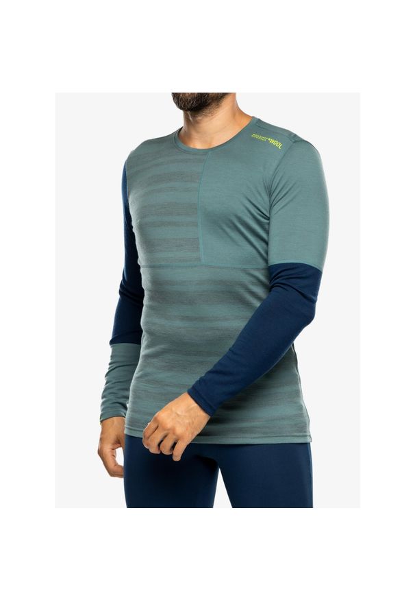 ORTOVOX - Bluza termiczna męska Ortovox 185 Rock N Wool Long Sleeve. Kolor: zielony. Długość rękawa: długi rękaw