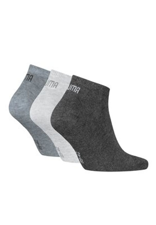 Puma Zestaw 3 par niskich skarpet unisex 938624 Szary. Kolor: szary. Materiał: bawełna, materiał