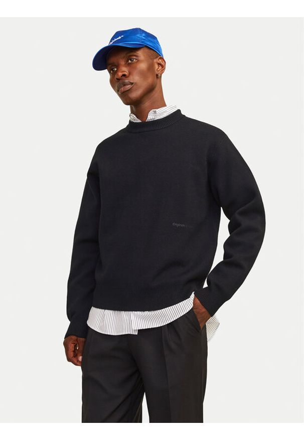 Jack & Jones - Jack&Jones Sweter 12261852 Czarny Loose Fit. Kolor: czarny. Materiał: wiskoza, syntetyk