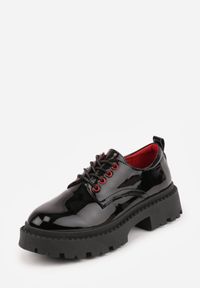 Born2be - Czarno-Czerwone Sznurowane Półbuty Oksfordki VICES na Grubej Podeszwie Anatea. Okazja: na co dzień. Zapięcie: sznurówki. Kolor: czarny. Materiał: jeans. Styl: casual, elegancki, klasyczny #7