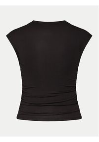 Gina Tricot Top 20883 Czarny Slim Fit. Kolor: czarny. Materiał: wiskoza #2