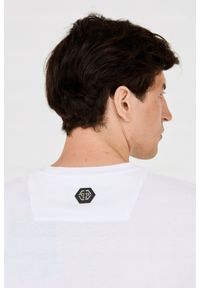 Philipp Plein - PHILIPP PLEIN T-shirt męski biały z dużym logo. Kolor: biały #7