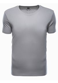 Ombre Clothing - Zestaw koszulek bawełnianych 3-pak - szare V12 Z30 - XL. Kolor: szary. Materiał: bawełna #2