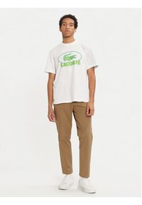 Lacoste T-Shirt TH2806 Biały Regular Fit. Kolor: biały. Materiał: bawełna