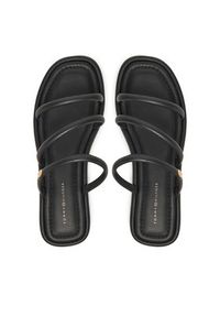TOMMY HILFIGER - Tommy Hilfiger Klapki Strappy Leather Mule FW0FW08939 Czarny. Kolor: czarny. Materiał: skóra