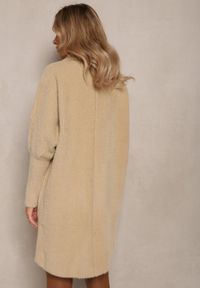 Renee - Beżowy Płaszcz z Bawełną Oversize Brumisia. Kolor: beżowy. Materiał: bawełna. Długość rękawa: długi rękaw. Długość: długie. Sezon: jesień, zima #5