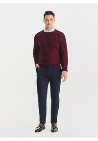 Pako Lorente - PAKO LORENTE – Bordowy bawełniany sweter męski. Okazja: na co dzień. Kolor: czerwony. Materiał: bawełna. Sezon: jesień. Styl: casual #5