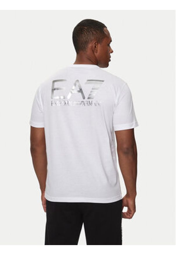 EA7 Emporio Armani T-Shirt 6DPT06 PJFFZ 0100 Biały Regular Fit. Kolor: biały. Materiał: bawełna