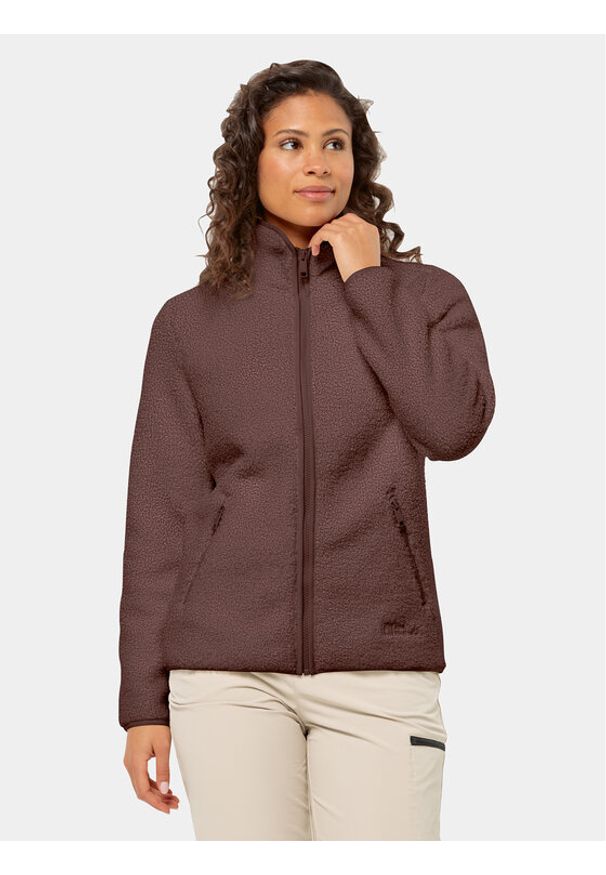 Jack Wolfskin Polar High Curl Jacket 1708732 Fioletowy Regular Fit. Kolor: fioletowy. Materiał: syntetyk