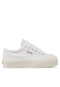 Superga Trampki Stripe Platform 2631 S5111SW Biały. Kolor: biały. Materiał: materiał. Obcas: na platformie