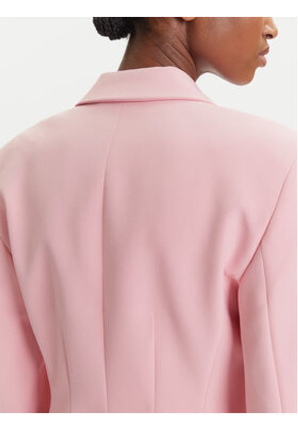 Hugo - HUGO Marynarka Asmalla-1 50533901 Różowy Slim Fit. Kolor: różowy. Materiał: syntetyk