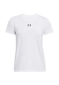 Under Armour - T-shirt Damski Z Krótkim Rękawem Rival Core. Kolor: biały. Długość rękawa: krótki rękaw. Długość: krótkie